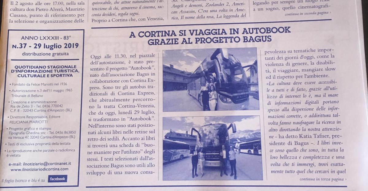 A Cortina si viaggia in Autobook grazie al progetto Bagus
